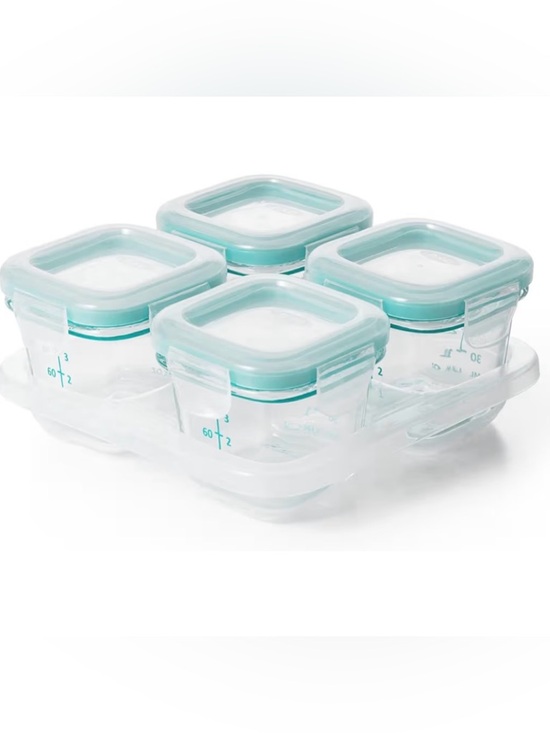 Oxo Other - OXO Tot Glass Baby Blocks Food Storage Containers in Teal